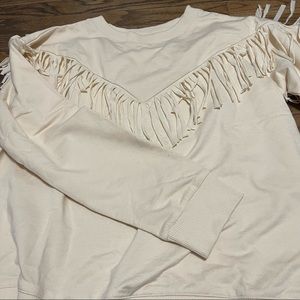 ::NEW:: Off White Fringe Sweater